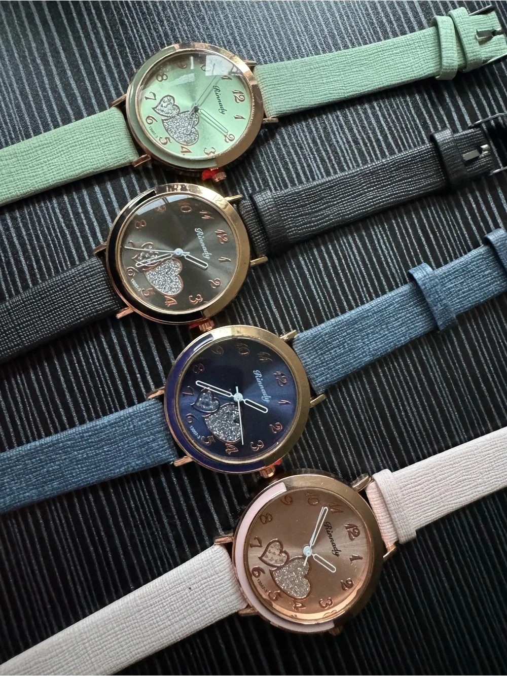 Women’s Heart Accent Watch - Mint, Black, Blue, Ivory